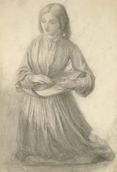 Elizabeth Siddal playing a Stringed Instrument